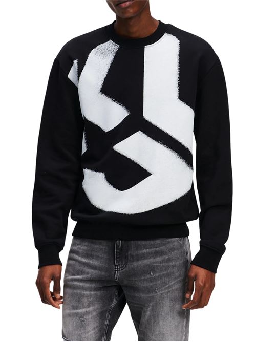 Felpa uomo nera in cotone Karl Lagerfeld jeans | A1M20023999